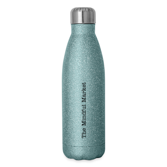 Insulated Stainless Steel Water Bottle - turquoise glitter