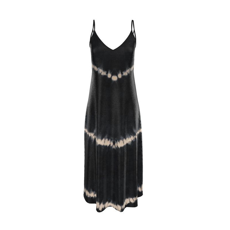 Vestido de seda Andromeda en Shibori negro 