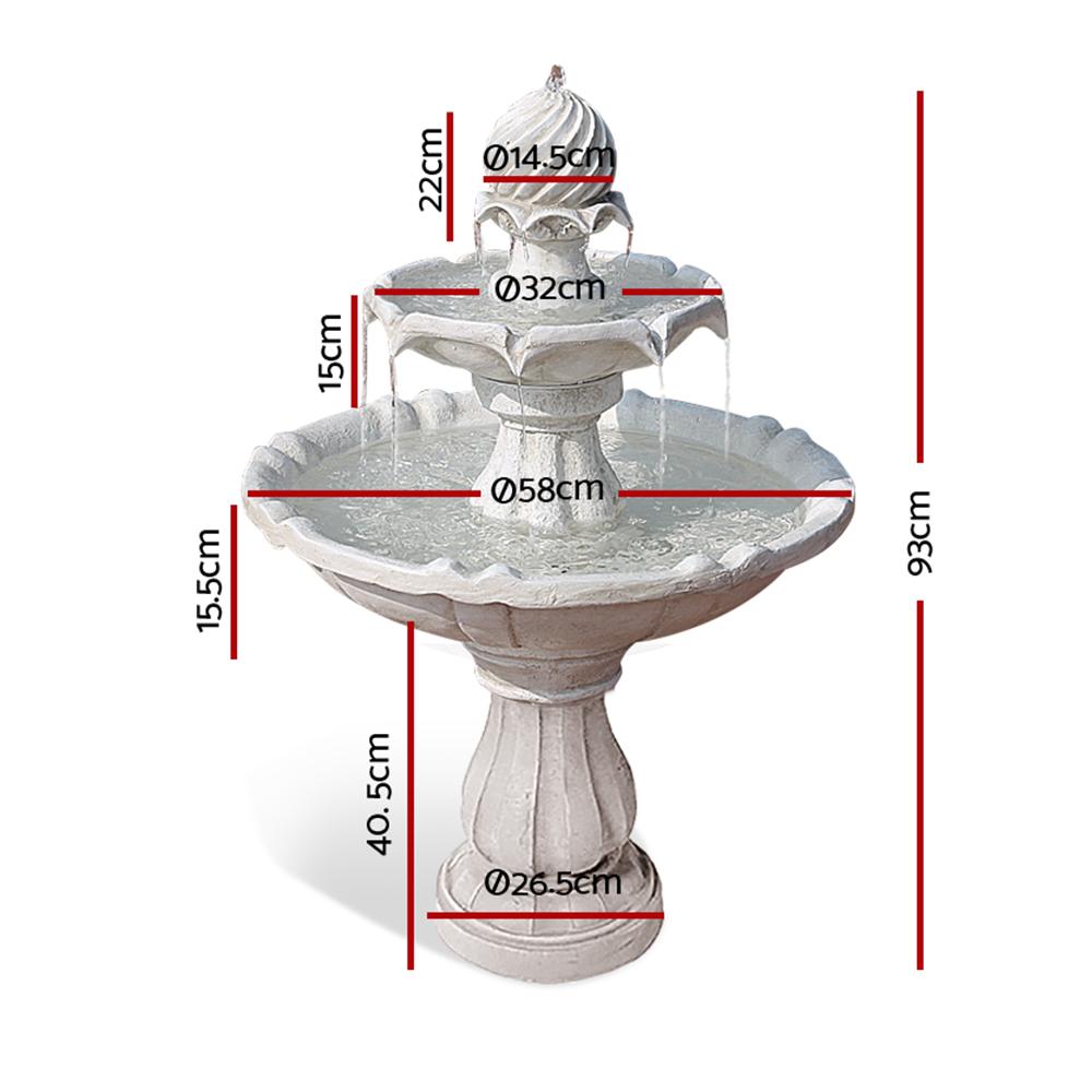 Fuente de agua solar de 3 niveles Gardeon - Marfil