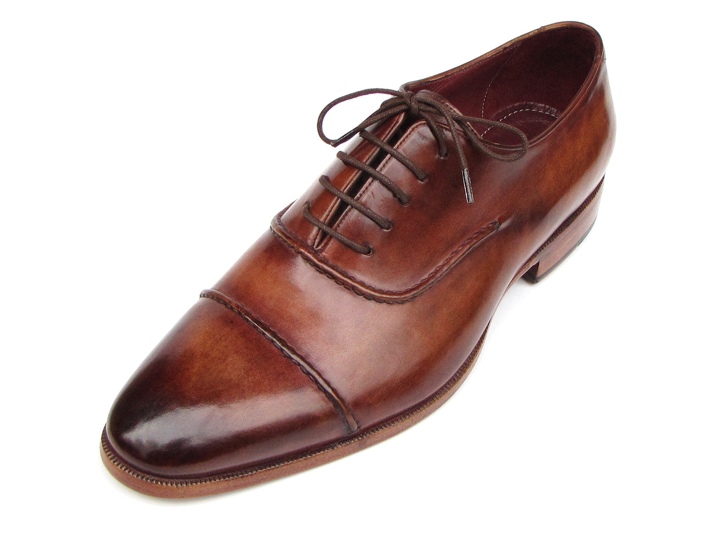 Zapatos Oxford con puntera de Paul Parkman pintados a mano en marrón para hombre