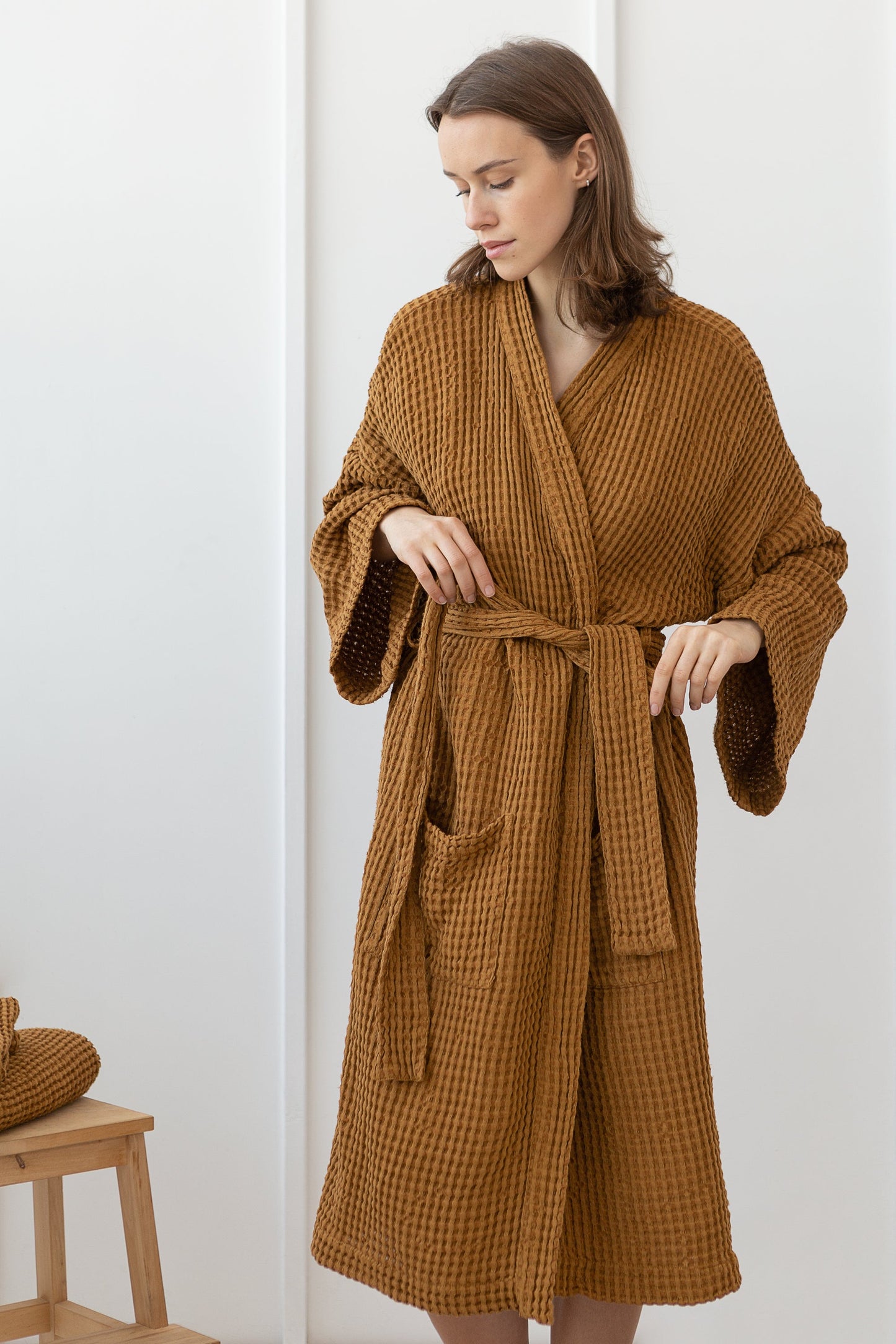 Waffle Robes and Towels Set