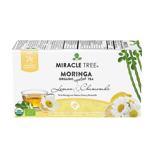 Té orgánico de moringa, limón y manzanilla de Miracle Tree