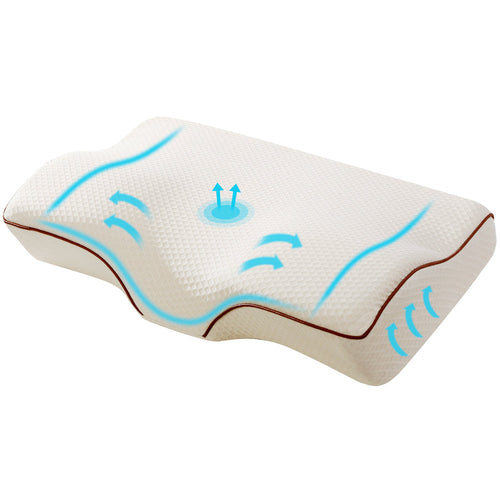 Almohada de espuma viscoelástica Giselle, almohadas para el cuello, contorno, rebote, alivio del dolor