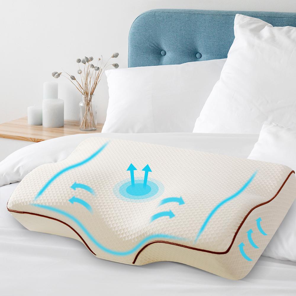 Almohada de espuma viscoelástica Giselle, almohadas para el cuello, contorno, rebote, alivio del dolor