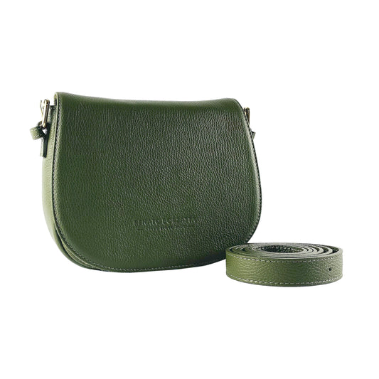 Verde Clutch Satchel | Borsa a Tracolla  in Vera Pelle Made in Italy con Tracolla