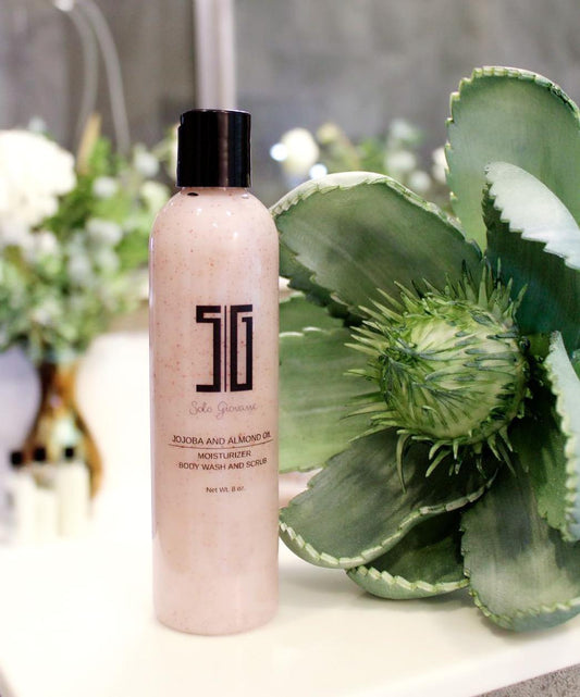 Gel de baño y exfoliante corporal hidratante con aceite de jojoba y almendras