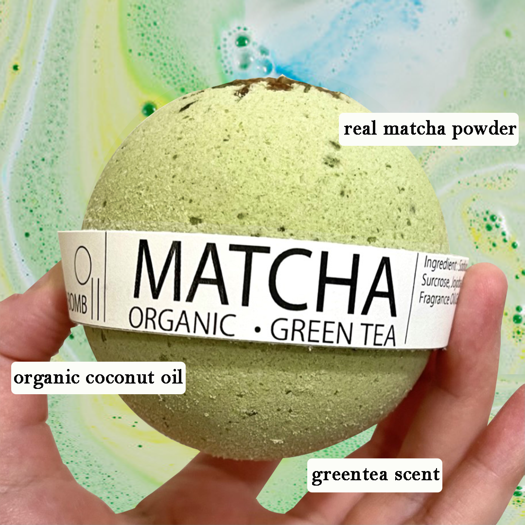 Bomba de baño orgánica de té verde Matcha - 8 oz 