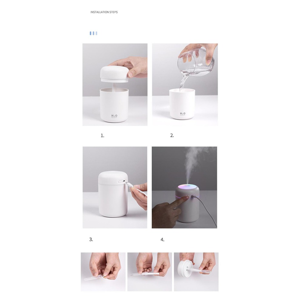 Humidificador de aire portátil, difusor de aceites esenciales aromáticos para el hogar y el coche