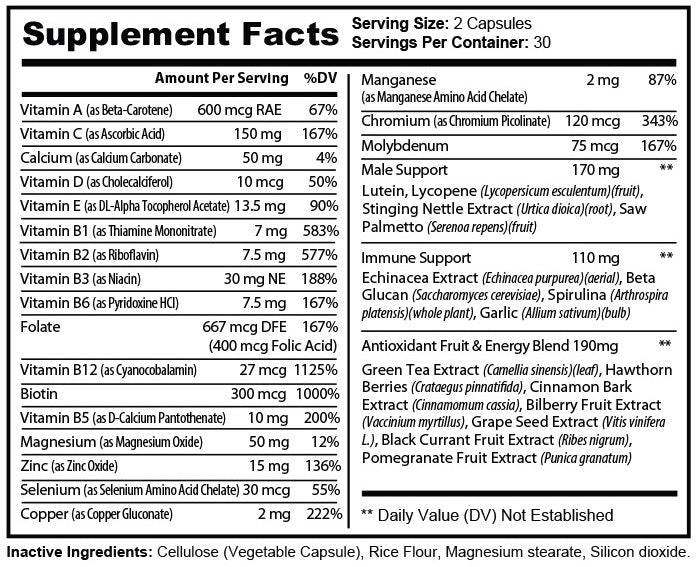 Multivitamínicos puros para hombres 