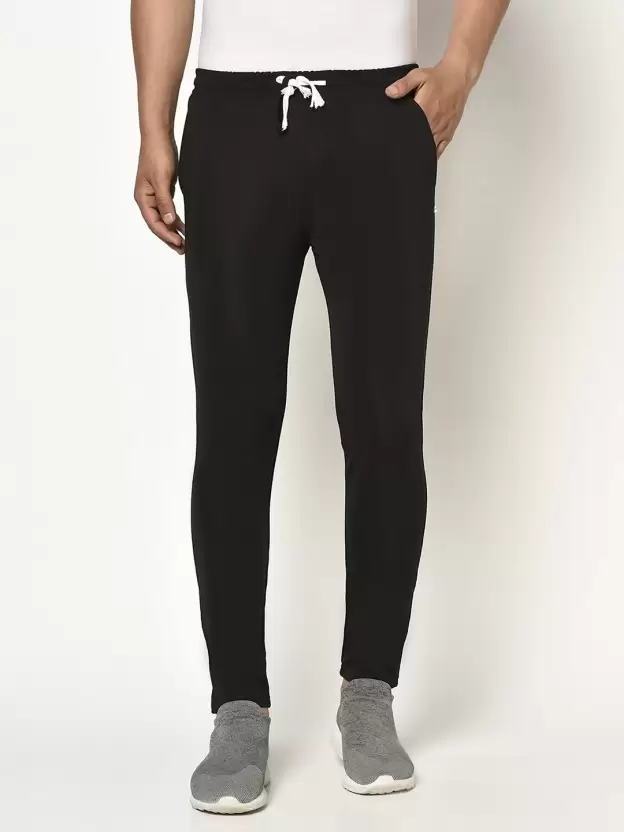 Pantalones deportivos negros lisos para hombre, talla L